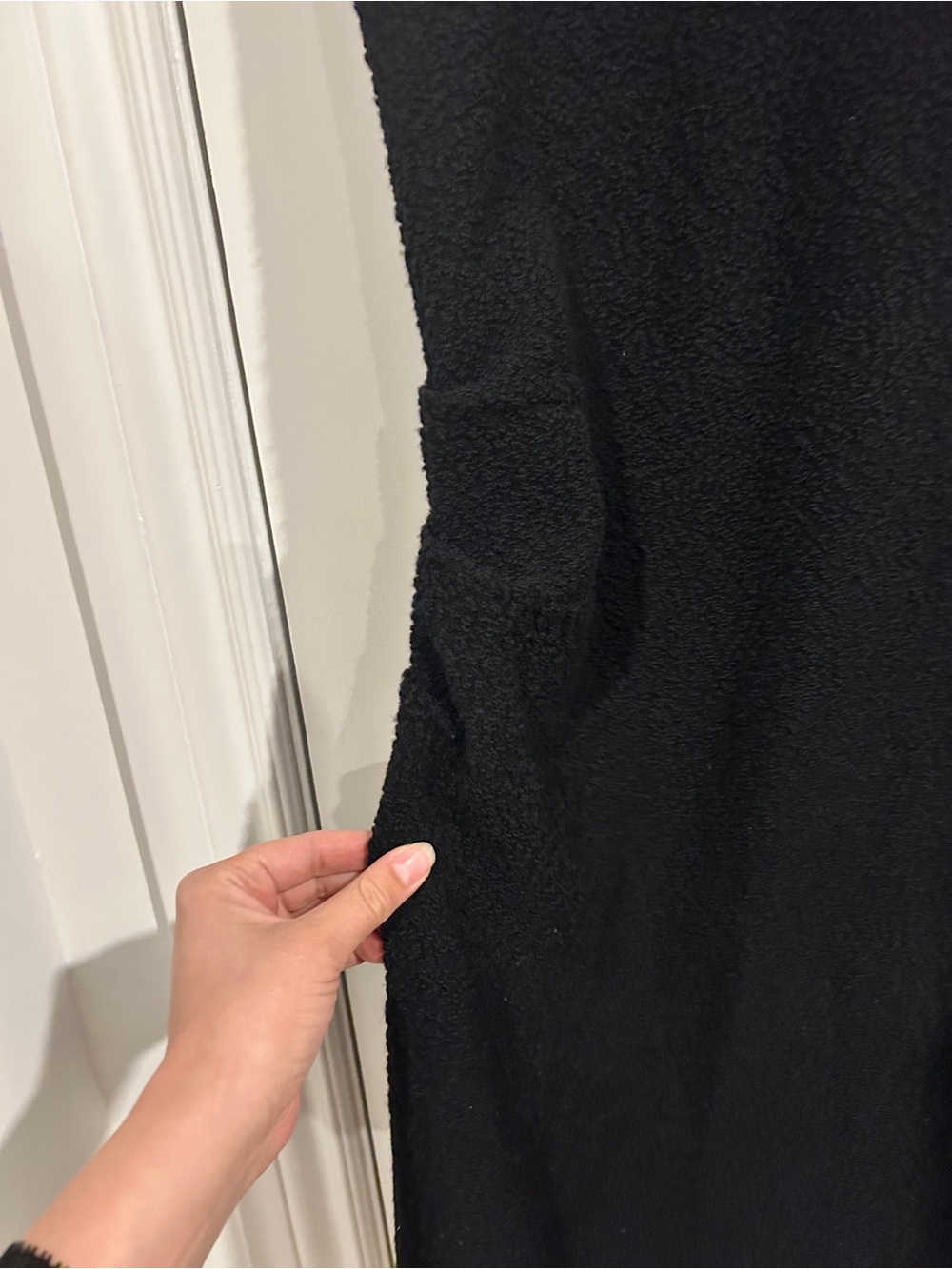 Helmut lang merino wool boucle style midi fitted dress in black size large - Picture 13 of 16